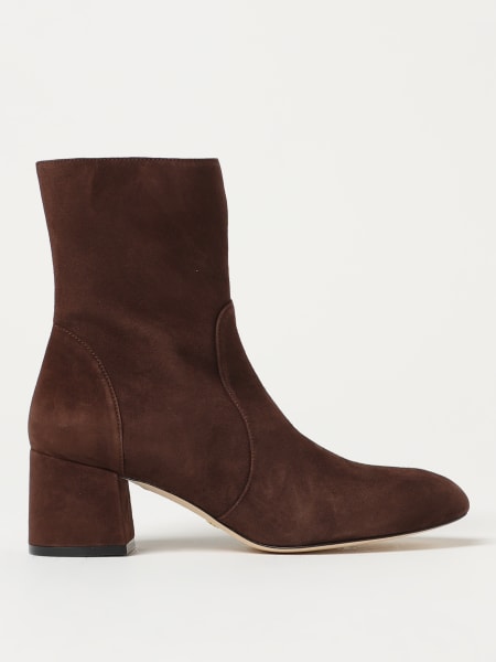 Shoes: Stuart Weitzman Flareblock ankle boots in suede with zip