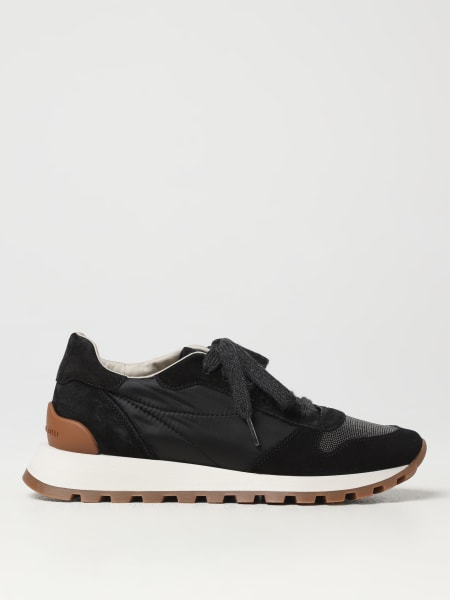 Sneakers Brunello Cucinelli in nylon e suede con monile