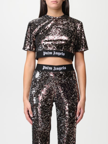 Palm Angels cropped sequin t-shirt