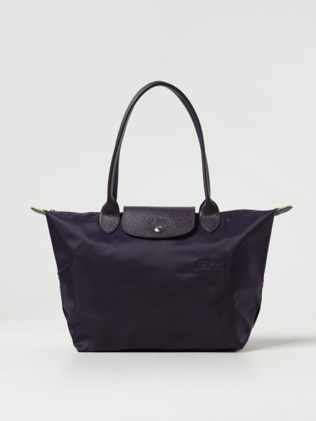 Borsa Le Pliage Green M Longchamp in nylon riciclato e pelle