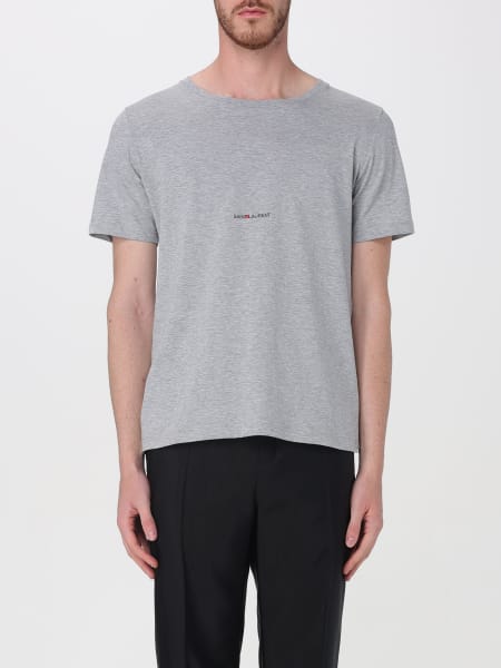 Saint Laurent uomo: T-shirt con mini logo Saint Laurent