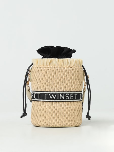 Borsa Twinset in rafia con tracolla