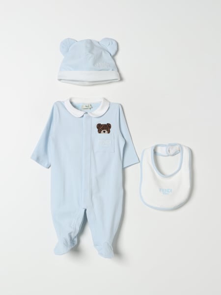 Combinato tutina + cappello + bavaglino Fendi Kids