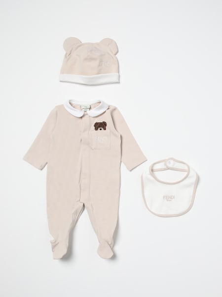 Combinato tutina + cappello + bavaglino Fendi Kids