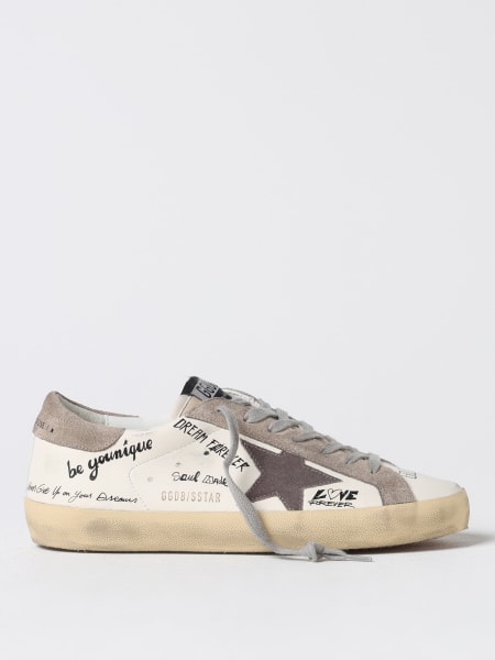 Sneakers Super-Star Golden Goose in pelle con scritte all over