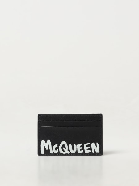 Portacarte di credito Graffiti Alexander McQueen in pelle