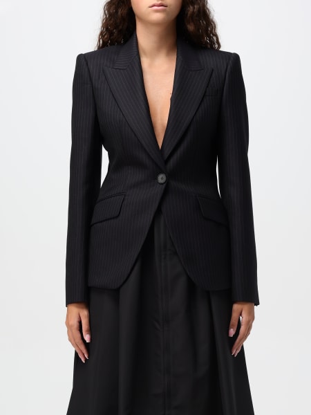 Blazer Alexander McQueen in lana con motivo a righe