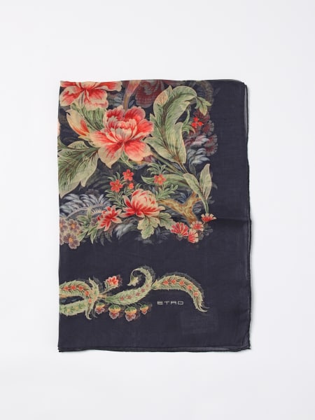 Etro: Foulard Etro in seta con motivo floreale all over