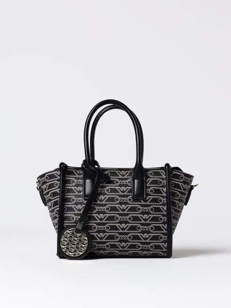 Borse Armani: Borsa Shopper Emporio Armani in tessuto con logo jacquard