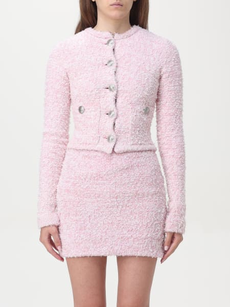 Pink Balenciaga: Balenciaga bouclé cropped cardigan