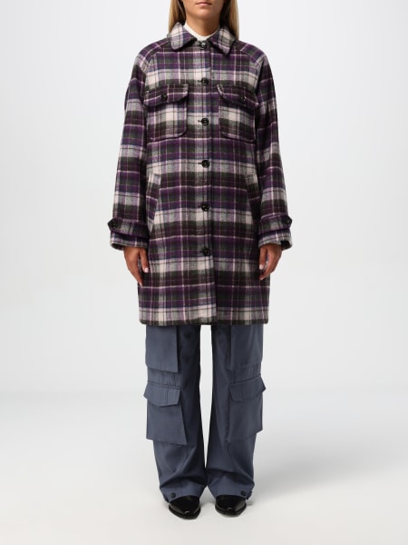 Woolrich check wool blend coat