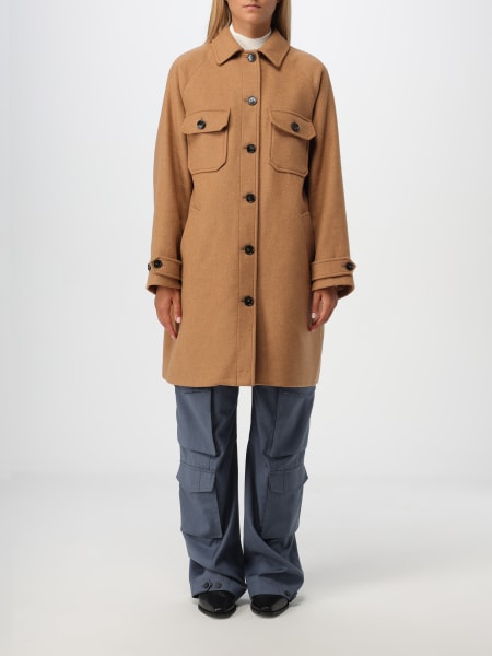 Woolrich check wool blend coat