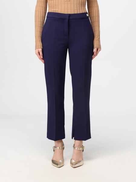 パンツ ELISABETTA FRANCHI Woman Pants Blue HJ36N 139 Elisabetta Franchi: Blue Pants now up to −86% | Stylight