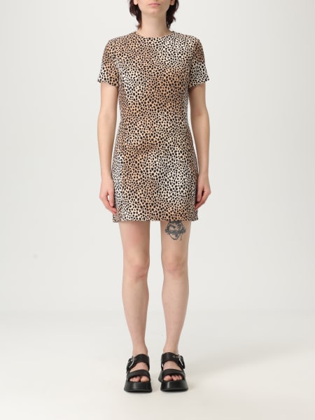 ワンピース Michael Kors Woman Dress Beige MR582S2GQ0 110 Cheetah Print Stretch Crepe Shift Dress | Michael Kors [US]