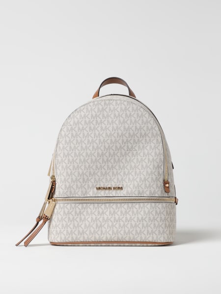 Michael Kors: Zaino Rhea Michael Kors in cotone spalmato con monogram MK all over