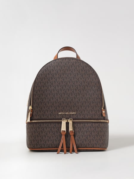 Michael Kors: Zaino Rhea Michael Kors in cotone spalmato con monogram MK all over