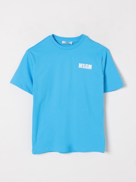 T-shirt in cotone con stampa logo MSGM Kids
