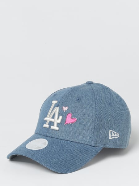 Cappello Los Angeles Dodgers: Cappello Los Angeles Dodgers New Era in denim di cotone con cuori ricamati