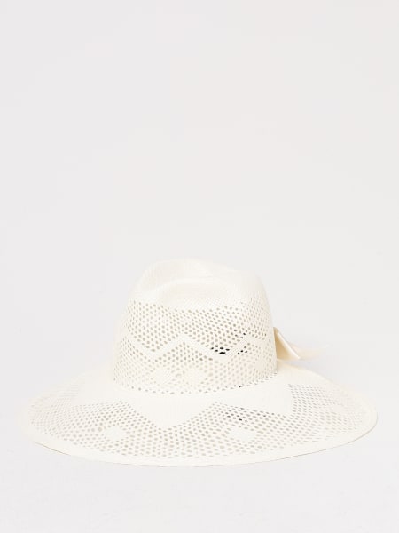 Borsalino: Cappello Borsalino in rafia intrecciata con lavorazione traforata