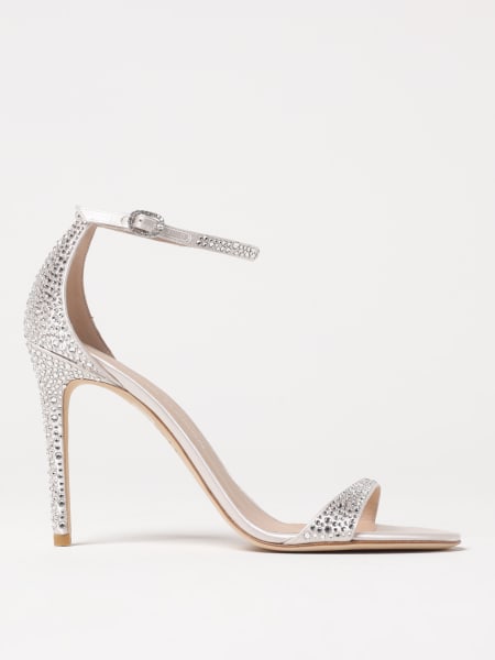 Stuart Weitzman: Sandalo Nudist Shine Swarovski x Stuart Weitzman in raso con pavé di strass all over