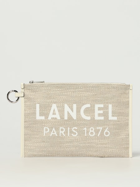 Pochette in iuta con logo Lancel>