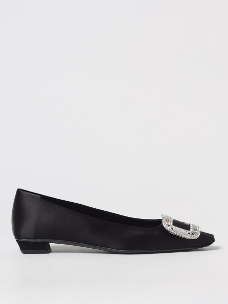 Ballerina Belle Viver Roger Vivier in raso con fibbia gioiello >