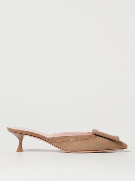 Roger Vivier: Mules Roger Vivier in camoscio con motivo brogue