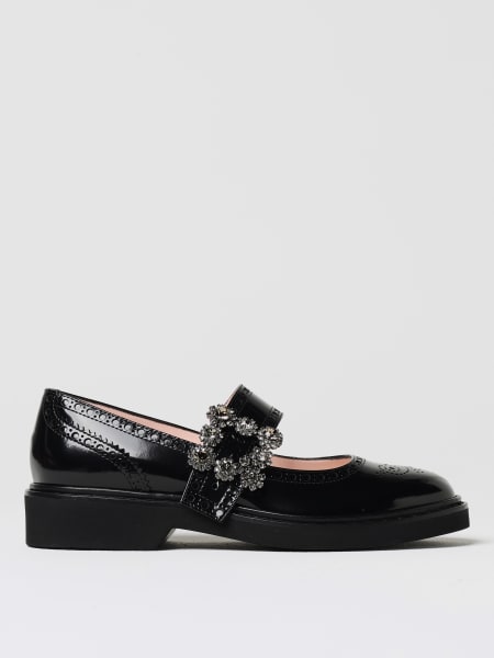 Roger Vivier: Ballerina Roger Vivier in pelle verniciata con motivo brogue