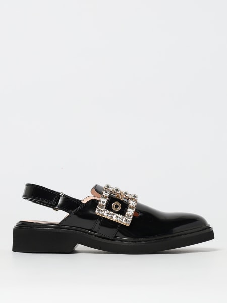 Slingback Roger Vivier in pelle spazzolata con fibbia gioiello >