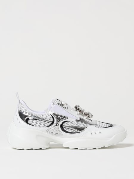 Roger Vivier: Sneakers Roger Vivier in pelle e mesh con fibbia gioiello