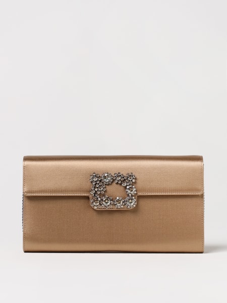 Roger Vivier: Clutch Efflorescence Roger Vivier in raso con fibbia gioiello