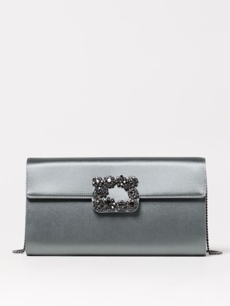 Roger Vivier: Clutch Efflorescence Roger Vivier in raso con fibbia gioiello