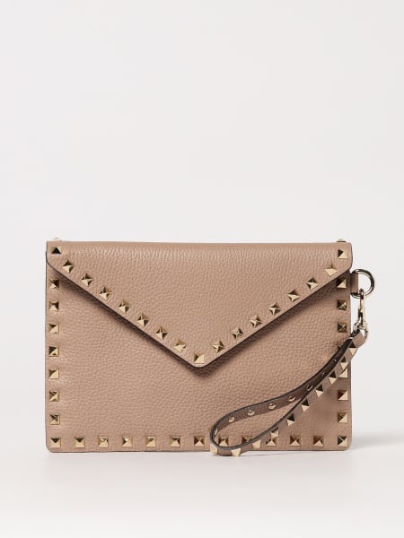 Valentino Garavani ミニショルダーバッグ ベージュ FW24/25 VALENTINO GARAVANI Two-Tone Canvas Rockstud Crossbody Bag
