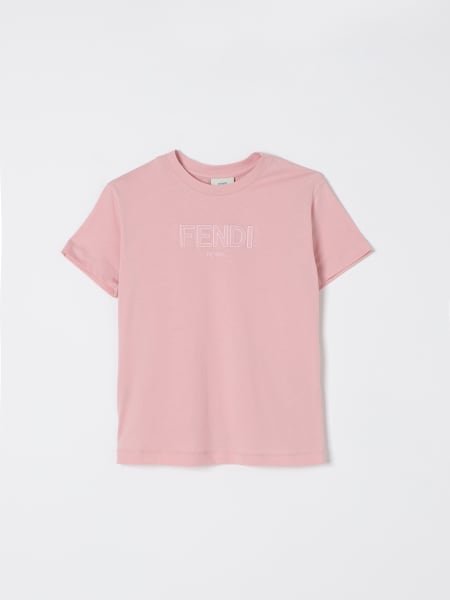 【関税&送料込】Fendi Pink Cotton T-Shirt Fendi - Girls Pink Cotton T-Shirt | Childrensalon