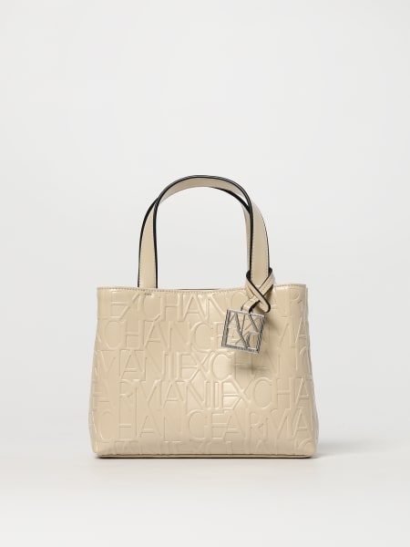 Borsa Armani Exchange in pelle sintetica con logo goffrato