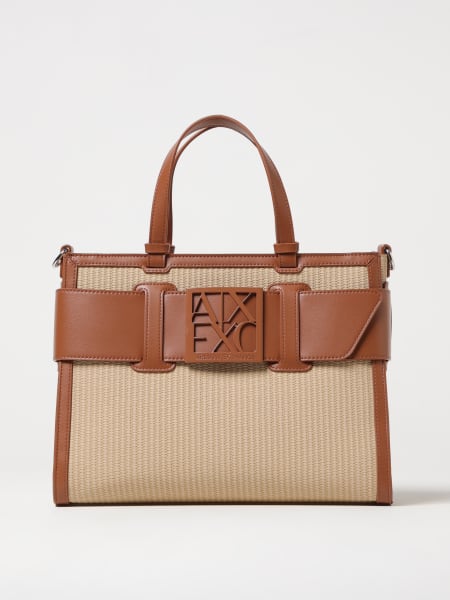 Armani Exchange: Borsa Armani Exchange in pelle sintetica e rafia intrecciata
