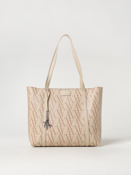 Armani Exchange: Borsa Armani Exchange in pelle sintetica a grana con monogram all over
