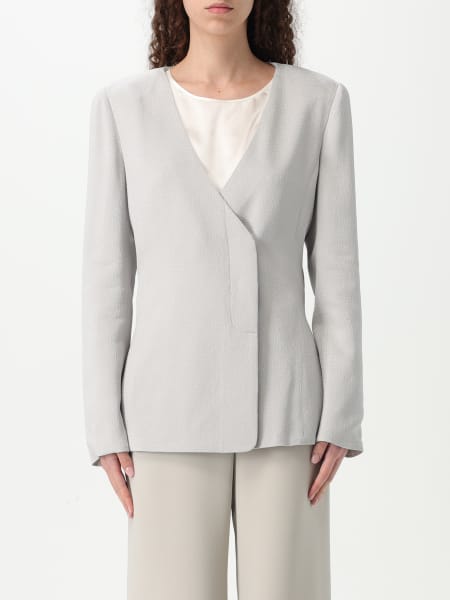 アウターその他 EMPORIO ARMANI Woman Blazer Grey 0NG3CT02013 U8011 Emporio Armani Blazer for Women SS25 | GIGLIO.COM