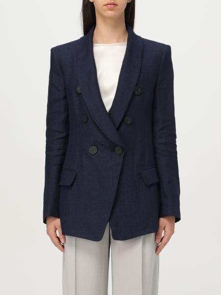 アウターその他 EMPORIO ARMANI Woman Blazer Blue EW001675 TE13450 FB255 Emporio Armani Peak-Lapel Single-Button Blazer | Neiman Marcus