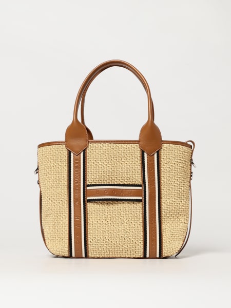 Borsa Script Hogan in pelle e rafia >