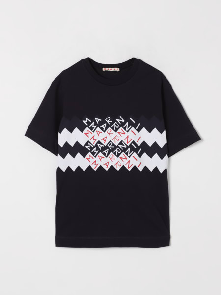 T-shirt a zig zag con logo Marni