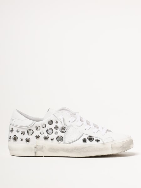 Philippe Model: Sneakers Paris Philippe Model in pelle used con occhielli metallici