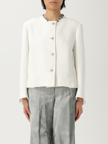 ジャケット ERMANNO SCERVINO White crepe blazer (D466I340ILM 14800) Ermanno Scervino Single-breasted Blazer In White | ModeSens