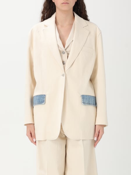 アウターその他 MOSCHINO JEANS Woman Blazer Beige 05083717 1463 MOSCHINO JEANS: Blazer woman - Beige | Moschino Jeans blazer