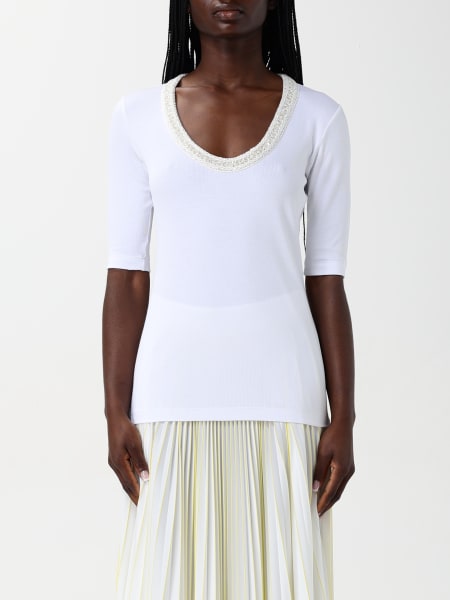 FABIANA FILIPPI 半袖Tシャツ 42 ホワイト FABIANA FILIPPI 半袖Tシャツ 42 ホワイト Fabiana Filippi bead