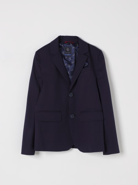 Fay Junior: Blazer a monopetto in cotone Fay Junior