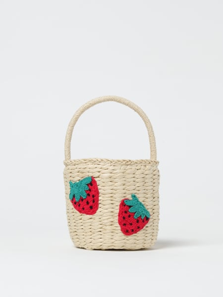 Borsa a mano in paglia con fragole Stella McCartney Kids