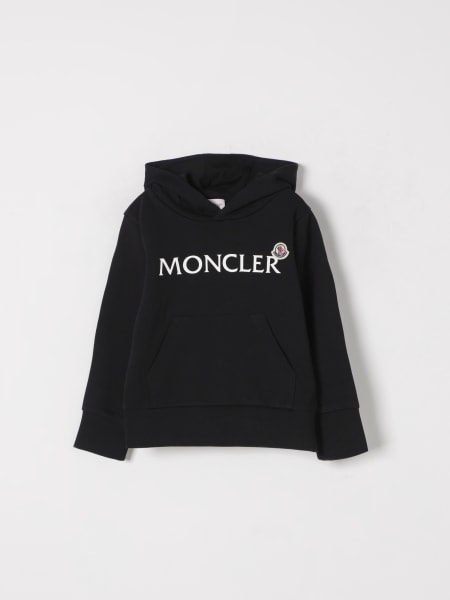 Moncler: Felpa con cappuccio in cotone con logo Moncler