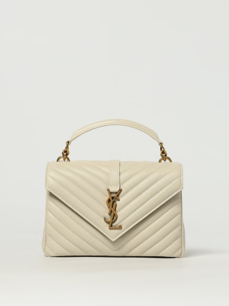 Borsa College Medium Saint Laurent in pelle grain de poudre trapuntata chevron