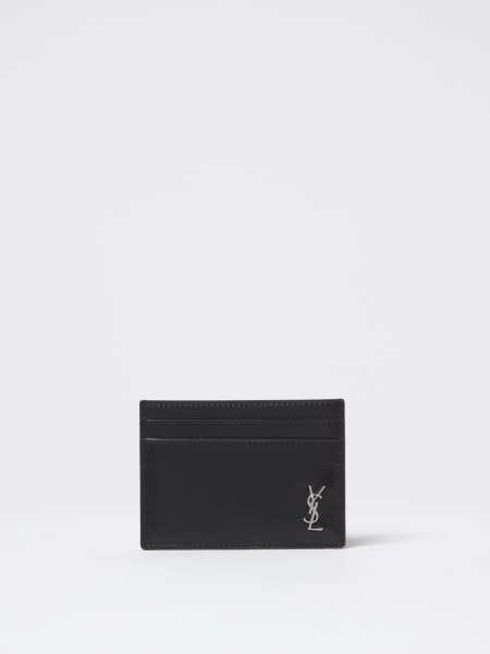 Portacarte di credito Cassandre Saint Laurent in pelle >
